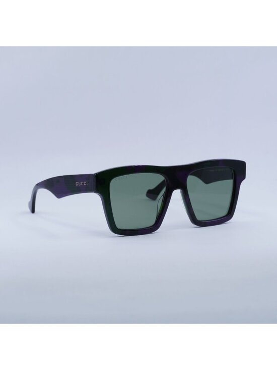 Gucci GG0962S 014 Sunglasses Purple Square Frame, Green Lenses main image 11